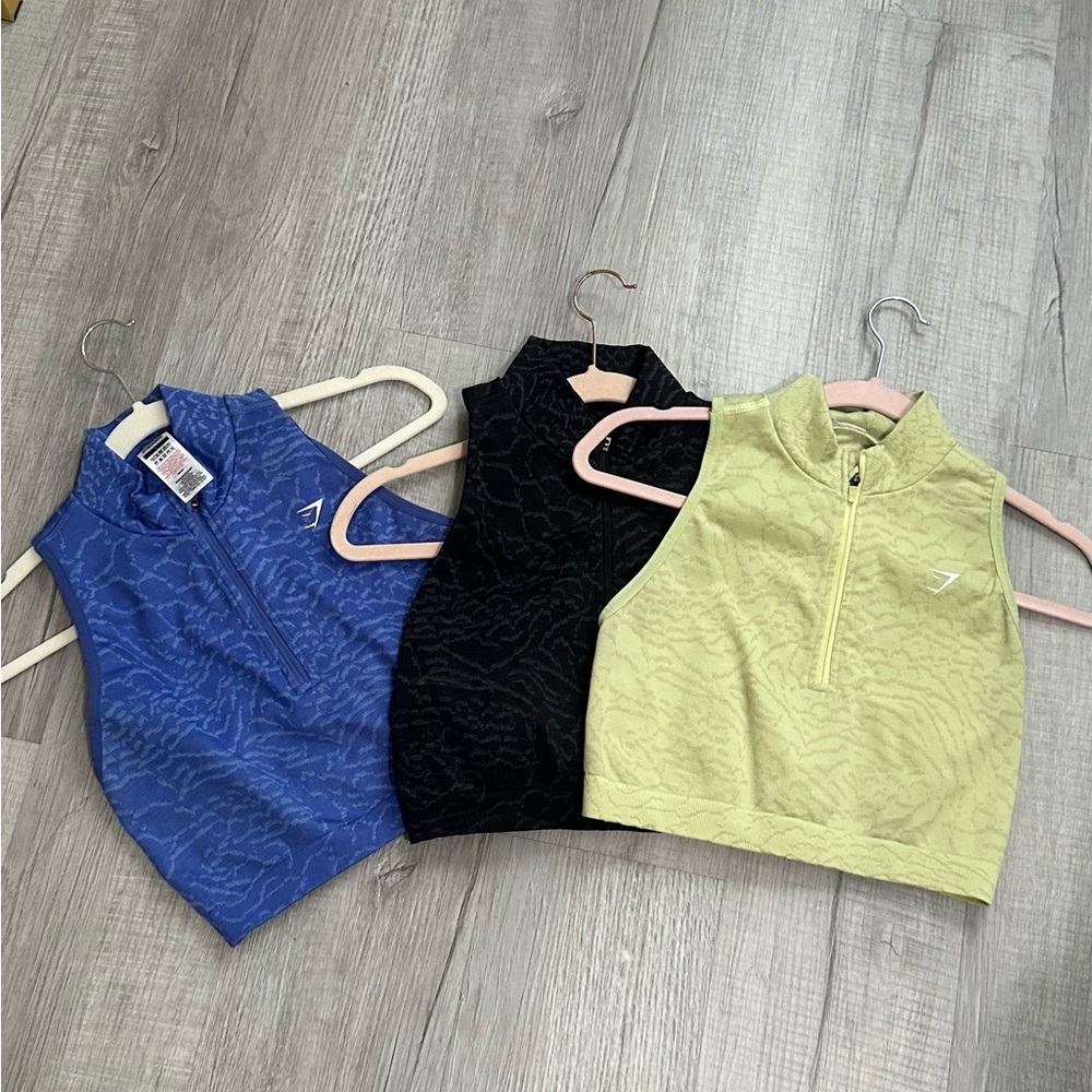 Kids Sleeveless Zip-Up Tops - Blue, Black, and Green